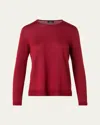 Akris Cashmere-silk Fine Gauge Seamless Knit Sweater In Red