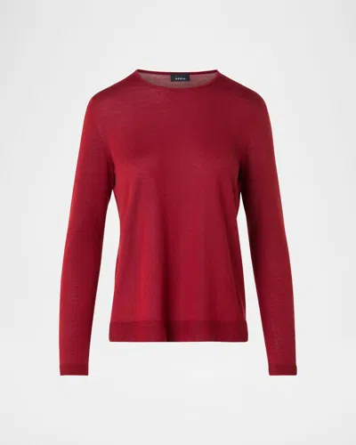 AKRIS CASHMERE-SILK FINE GAUGE SEAMLESS KNIT SWEATER