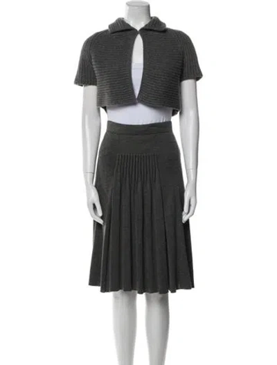 Pre-owned Akris Cashmere Skirt Set In Blue