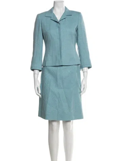 Pre-owned Akris Cashmere Skirt Set In Blue