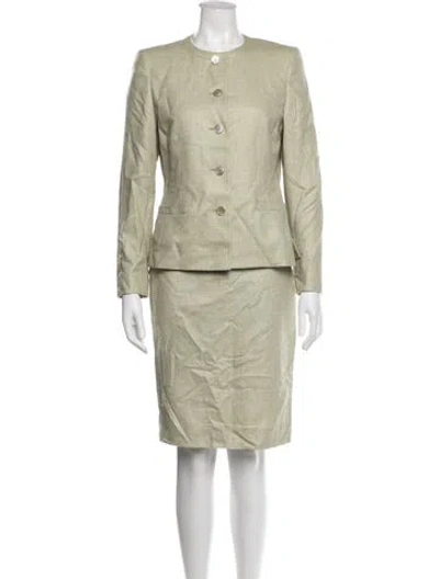 Pre-owned Akris Cashmere Skirt Set In Green