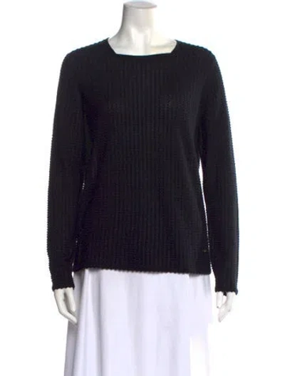 Pre-owned Akris Cashmere Square Neckline Sweater In Black
