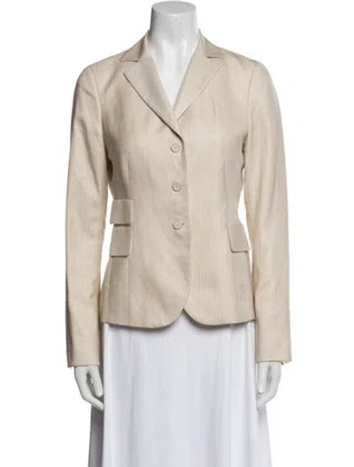 Pre-owned Akris Cashmere Striped Blazer In Neutral