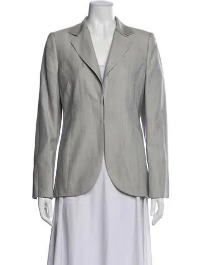 Pre-owned Akris Cashmere Striped Blazer In Neutral