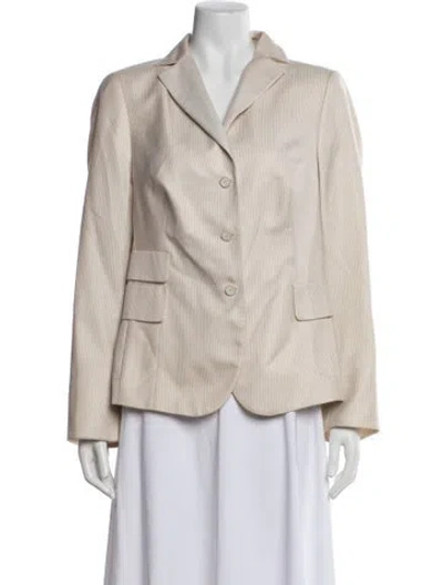 Pre-owned Akris Cashmere Striped Blazer In Neutrals