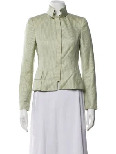 Pre-owned Akris Cashmere Striped Evening Jacket In Green