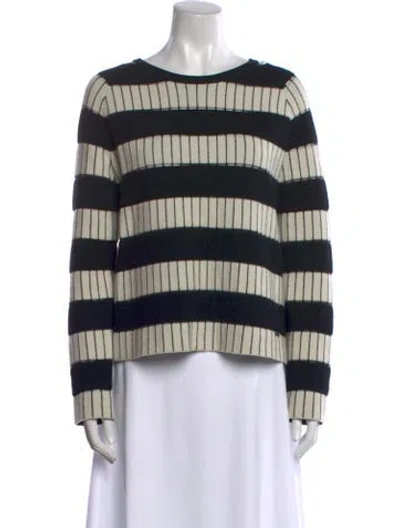 Pre-owned Akris Cashmere Striped Sweater In Black