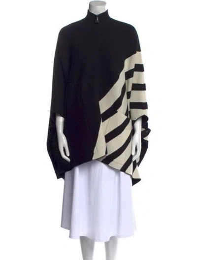 Pre-owned Akris Cashmere Striped Sweater In Black