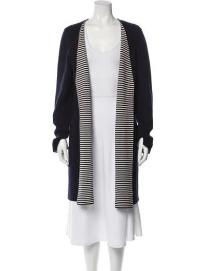 Pre-owned Akris Cashmere Striped Sweater In Blue