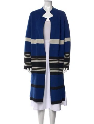 Pre-owned Akris Cashmere Striped Sweater In Blue