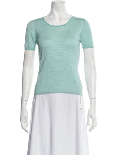 Pre-owned Akris Cashmere Striped Sweater In Blue