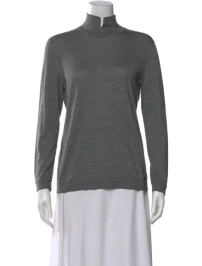 Pre-owned Akris Cashmere Striped Sweater In Gray