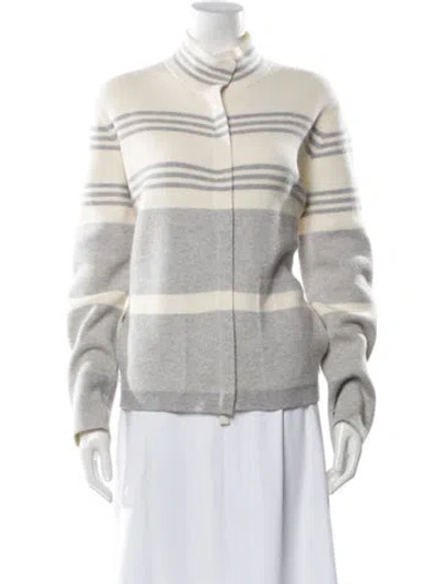 Pre-owned Akris Cashmere Striped Sweater In Multi