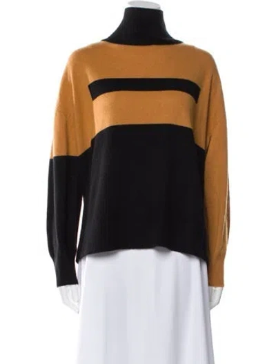 Pre-owned Akris Cashmere Striped Sweater In Neutral