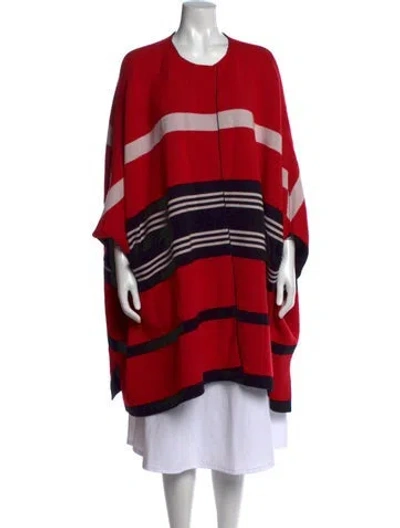 Pre-owned Akris Cashmere Striped Sweater In Red