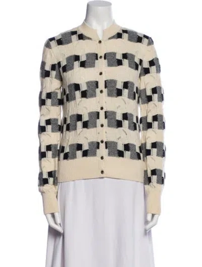 Pre-owned Akris Cashmere Striped Sweater W/ Tags In Neutral