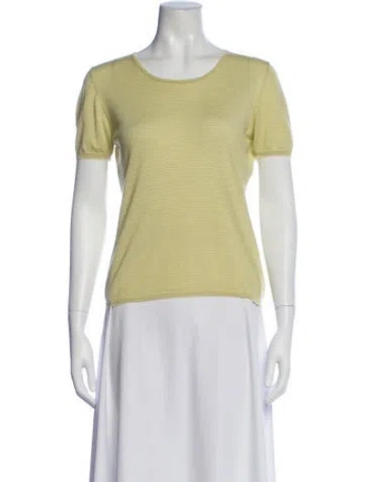 Pre-owned Akris Cashmere Striped Top In Green