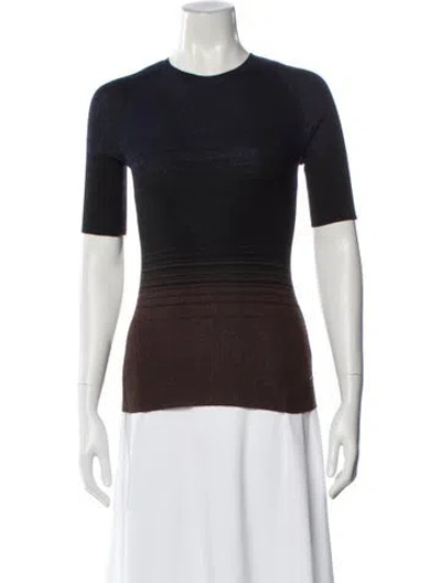Pre-owned Akris Cashmere Striped Top W/ Tags In Blue