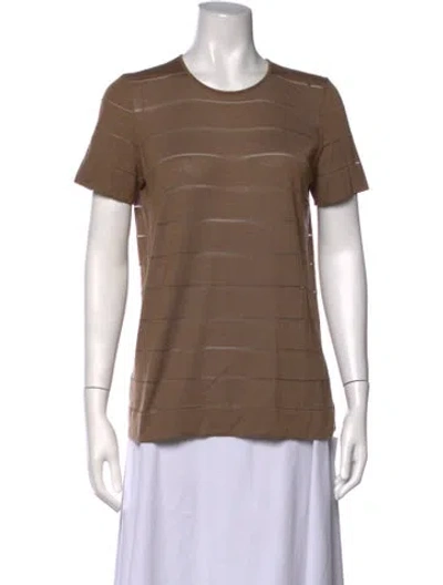 Pre-owned Akris Cashmere Striped T-shirt In Brown