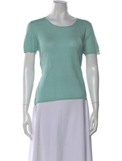 Pre-owned Akris Cashmere Striped T-shirt In Green