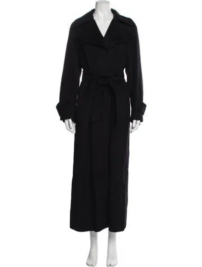 Pre-owned Akris Cashmere Trench Coat In Black