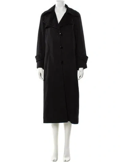 Pre-owned Akris Cashmere Trench Coat In Blue