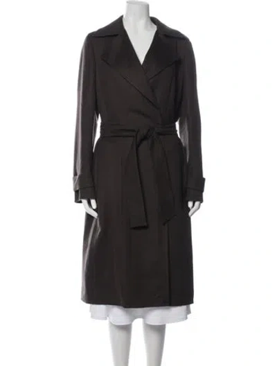 Pre-owned Akris Cashmere Trench Coat In Brown