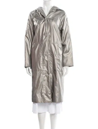 Pre-owned Akris Cashmere Trench Coat In Gray