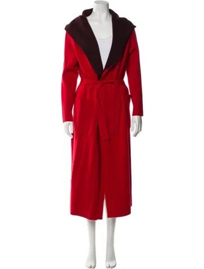 Pre-owned Akris Cashmere Trench Coat In Red