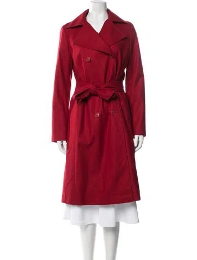 Pre-owned Akris Cashmere Trench Coat In Red