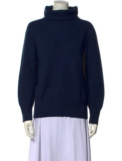 Pre-owned Akris Cashmere Turtleneck Sweater In Blue