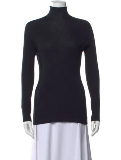 Pre-owned Akris Cashmere Turtleneck Sweater In Blue