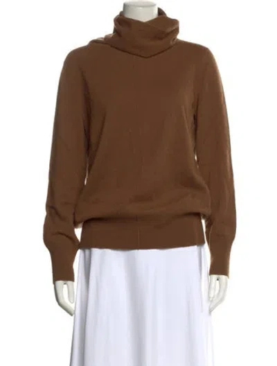 Pre-owned Akris Cashmere Turtleneck Sweater In Brown