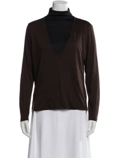 Pre-owned Akris Cashmere Turtleneck Sweater In Brown