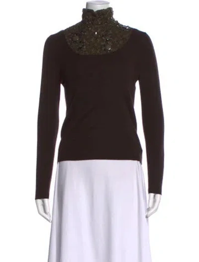 Pre-owned Akris Cashmere Turtleneck Sweater In Brown