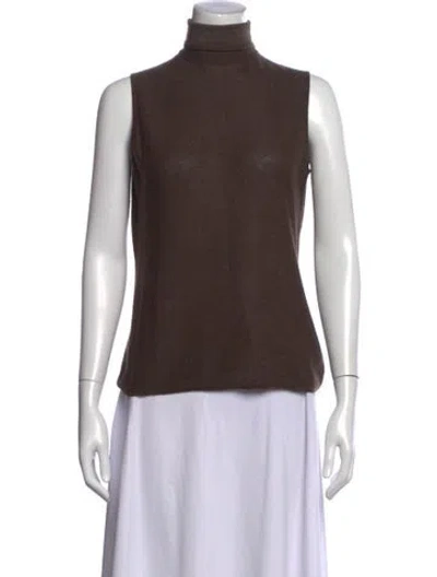 Pre-owned Akris Cashmere Turtleneck Sweater In Brown