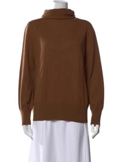 Pre-owned Akris Cashmere Turtleneck Sweater In Brown