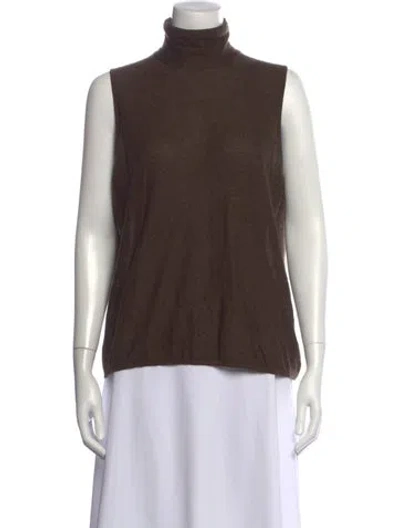 Pre-owned Akris Cashmere Turtleneck Sweater In Brown
