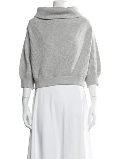 Pre-owned Akris Cashmere Turtleneck Sweater In Gray