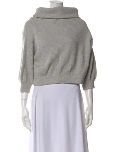 Pre-owned Akris Cashmere Turtleneck Sweater In Gray