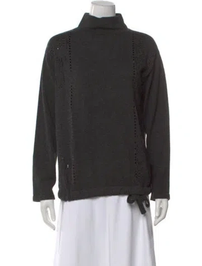 Pre-owned Akris Cashmere Turtleneck Sweater In Gray