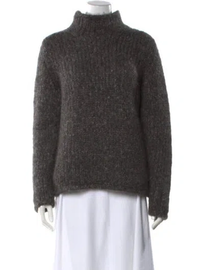 Pre-owned Akris Cashmere Turtleneck Sweater In Gray