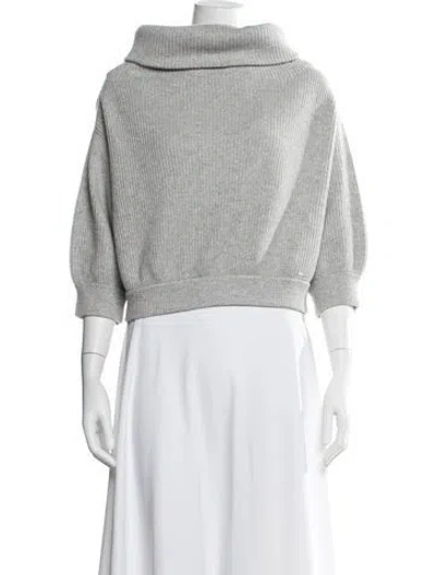 Pre-owned Akris Cashmere Turtleneck Sweater In Grey
