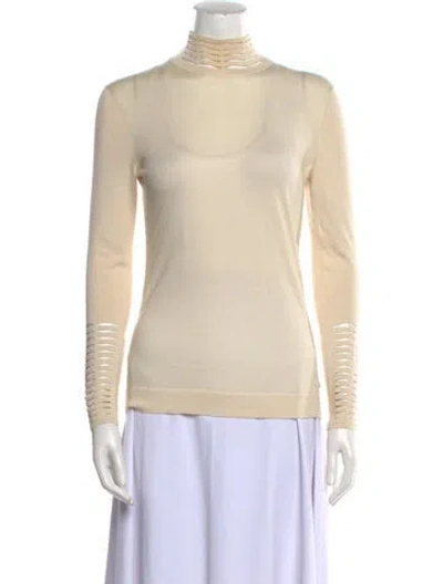 Pre-owned Akris Cashmere Turtleneck Sweater In Neutral