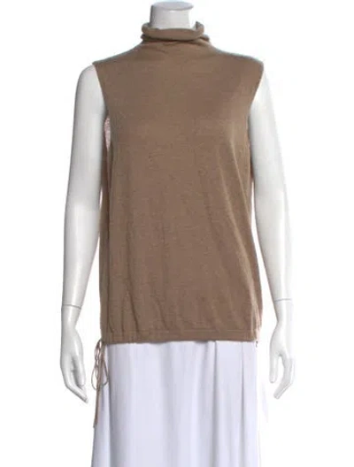 Pre-owned Akris Cashmere Turtleneck Sweater In Neutrals