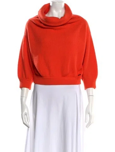 Pre-owned Akris Cashmere Turtleneck Sweater In Orange