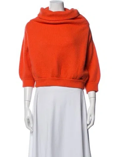 Pre-owned Akris Cashmere Turtleneck Sweater In Orange