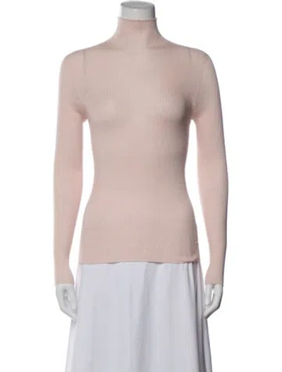 Pre-owned Akris Cashmere Turtleneck Sweater In Pink