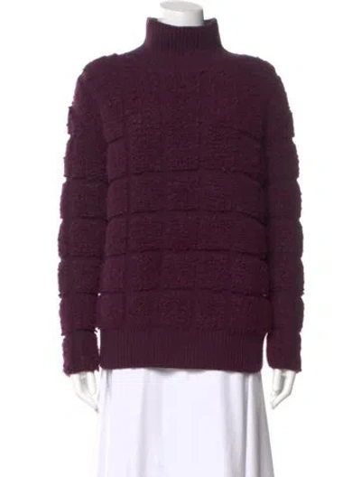 Pre-owned Akris Cashmere Turtleneck Sweater In Purple