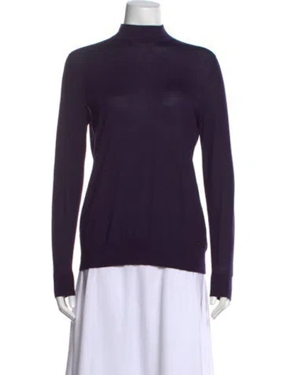 Pre-owned Akris Cashmere Turtleneck Sweater In Purple